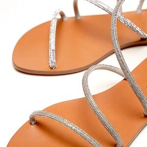 M. Gemi The Fosca Silver Crystal Sandals